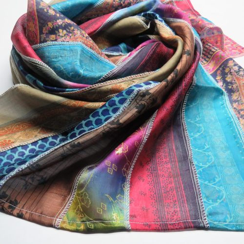 Recycle sari silk scarf